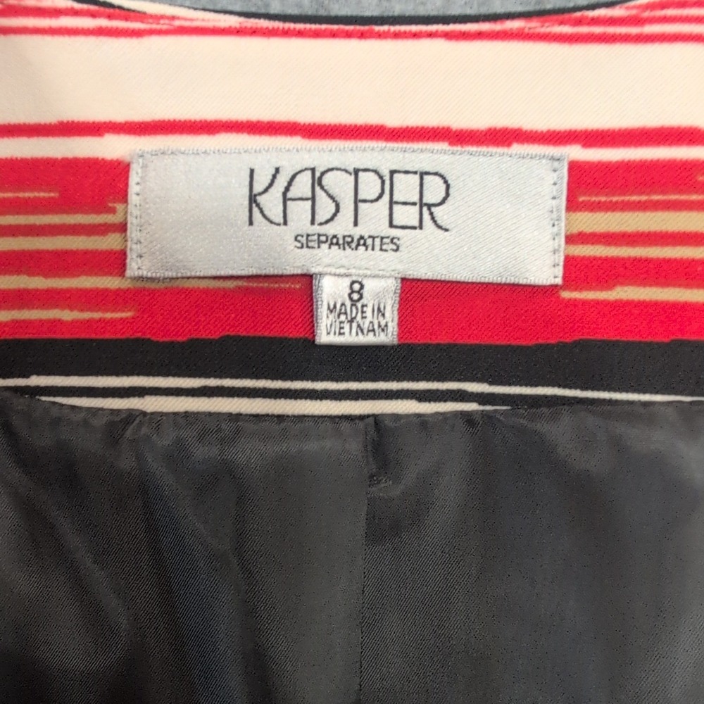 Kasper Separates Women's Striped Open Front Blazer Jacket Size 8 - Picture 2 of 3